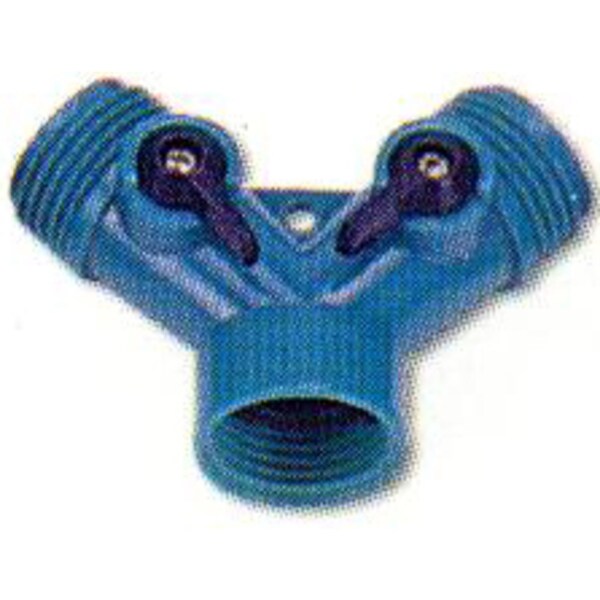 Rugg Rugg 3/4 in. Plastic Threaded Female/Male Y-Hose Connector with Shut Offs - W6DY-PDQ
