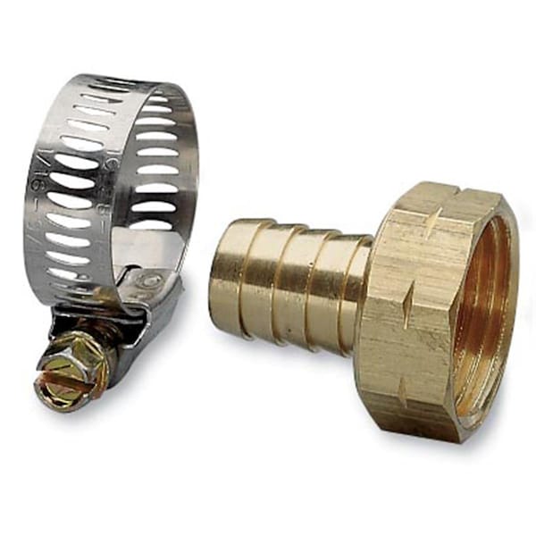 Lawnitator 75 in. Brass &amp; Worm Gear Clamp Female Hose Repair - LA649109