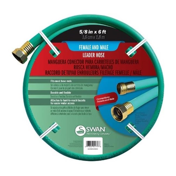 Swan Swan CLOLH5806FM PVC Leader Hose  Black - 0.62 in. x 6 ft. - 7237316