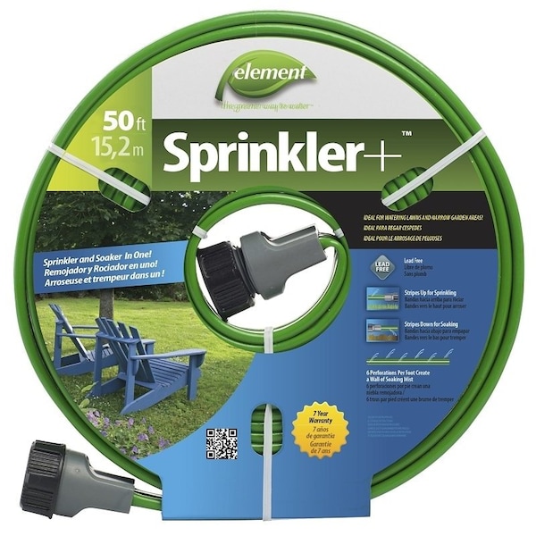 Swan ELTECV050 Sprinkler Hose, 50 ft L, Rubber, Green - CELTECV050