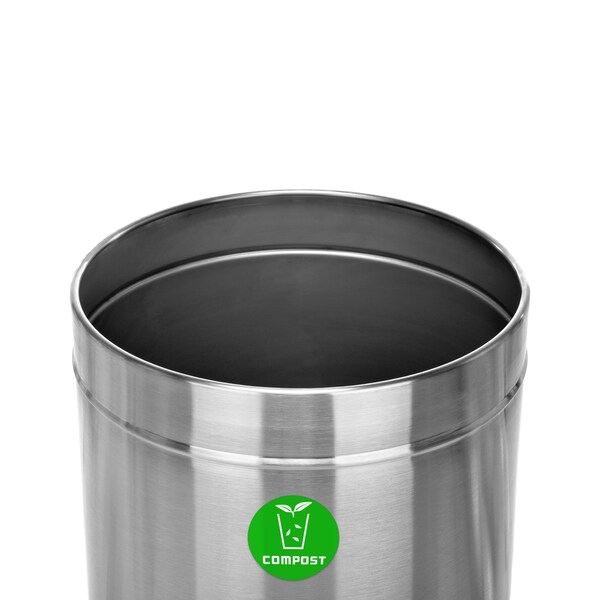 Alpine Industries 27 Gallon Compost Trash Can, Stainless Steel Waste Bin Receptacle - ALP475-27-CO