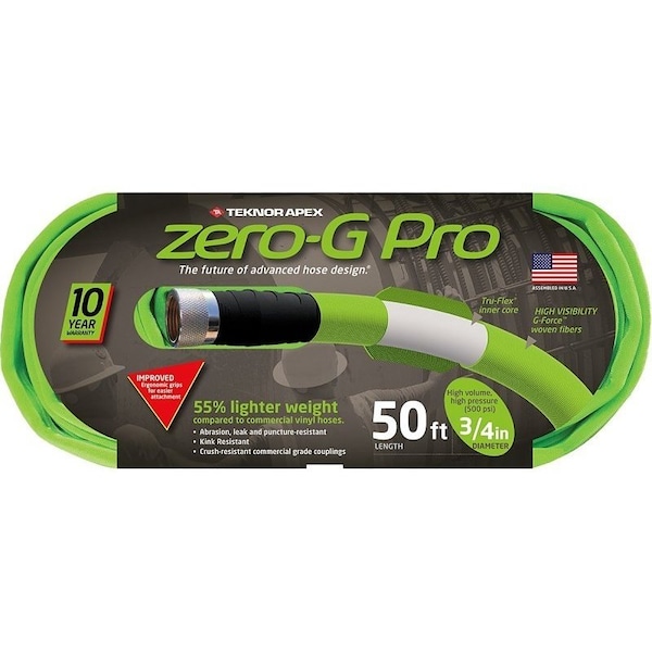 Zero-G Teknor Apex Coiled Hose, 50 ft L, 1800 lbf Pressure Class, Woven, Green - 4300-50