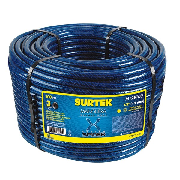 Surtek Spider garden hose 1in 50m reel - M1S50