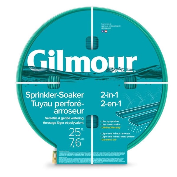 Gilmour 0.62 in. x 25 ft. Sprinkler & Soaker Hose, Green - 7025541