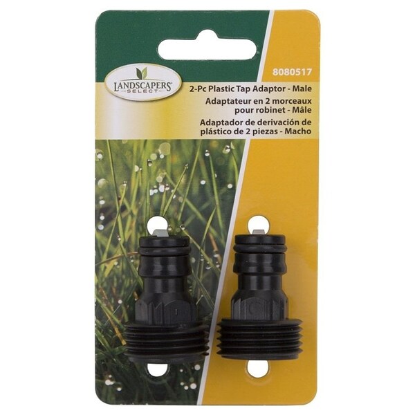 Landscapers Select Tap Adapter Male Thread, Male Thread, Plastic, Black, For: Quick Connector - GC545-2
