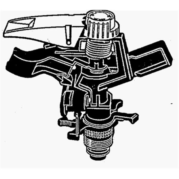 Grillsgonewild P5-R Plastic Impulse Sprinkler - 50 ft. - GR587565