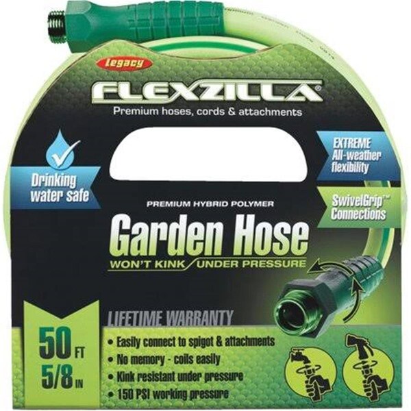Weems 0.62 x 50 in. Garden Hose with Swivel Grip Connections, Green - WE5281