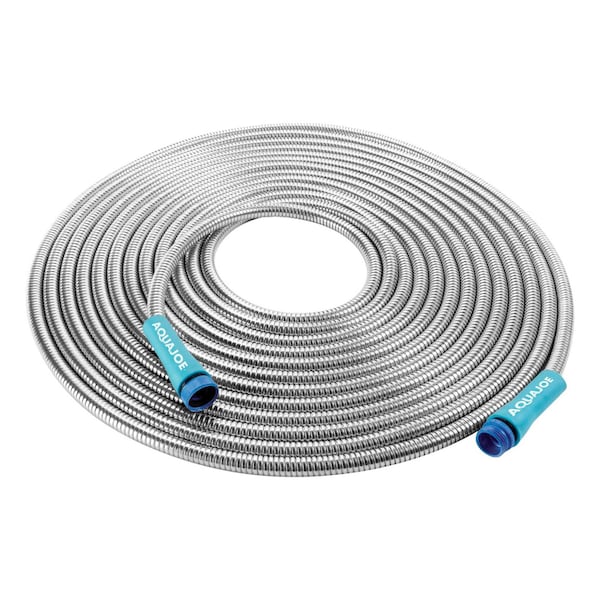 Aqua Joe 1/2" Heavy-Duty, Puncture Proof Kink-Free, Spiral Constructed 304-Stainless Steel Metal, 50-Foot - AJSGH50