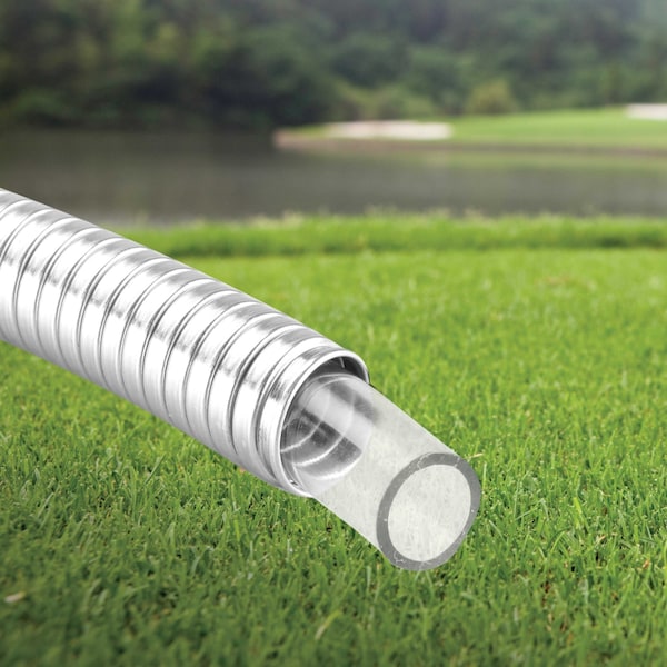 Aqua Joe 1/2" Heavy-Duty, Puncture Proof Kink-Free, Spiral Constructed 304-Stainless Steel Metal, 50-Foot - AJSGH50