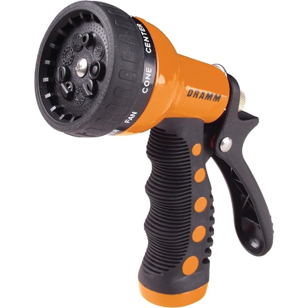 Dramm Heavy-Duty Metal 9-Pattern Nozzle, Orange - 60-12702