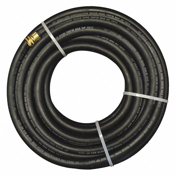 Eagle Contractrs Rubber Water Hose, 3/4"x50 ft. - 001-0122-0150I
