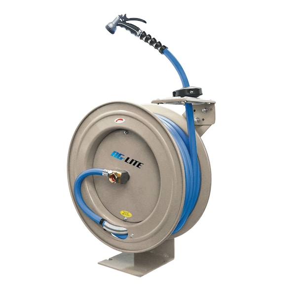 Ag-Lite AG-Lite Rubber Water Hose Reel Heavy Duty Single Arm Assembly 5/8" x 50' - ALWRHD5850