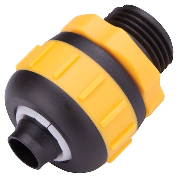 Landscapers Select Hose Coupling, 5/8 to 3/4 in, Male, Plastic, Yellow and Black - GC637