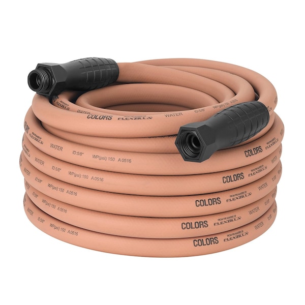 Colors SwivelGrip Garden Hose, 5/8in x 75ft, 3/4in - 11 1/2 GHT Fittings, Red Clay - HFZC575TCS-E
