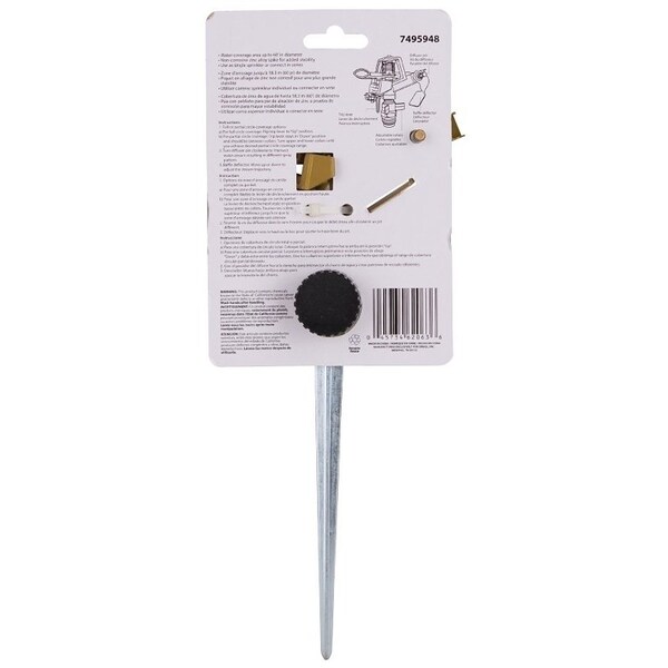 Landscapers Select Sprinkler with Spike, Female, Round, Zinc - GS81713L