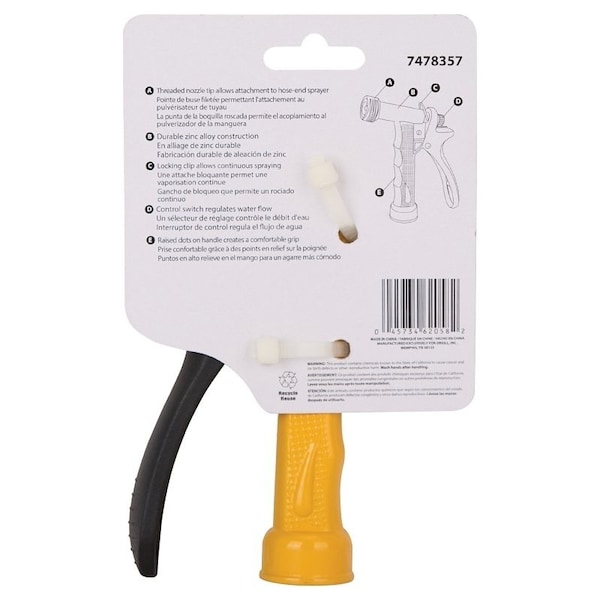 Landscapers Select Spray Nozzle, Female, Metal, Yellow, Powder-Coated - GA711-Y3L