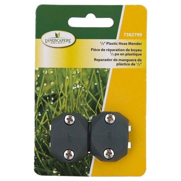 Landscapers Select Hose Mender, 1/2 in, Female, Plastic, Black and Green - GC532-23L