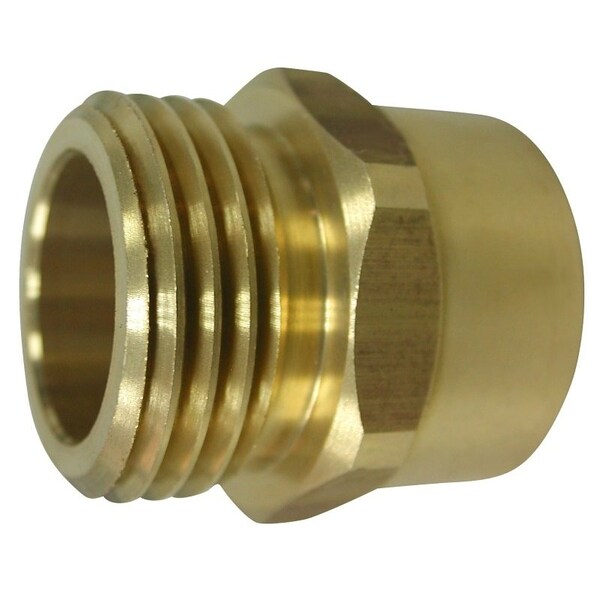Landscapers Select Hose to Pipe Connector, 3/4 x 3/4, MHT x FIP, Brass, Brass, For: Garden Hose - PMB-468-3L