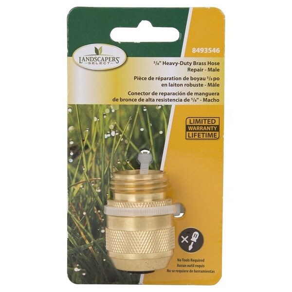 Landscapers Select Hose Coupling, 5/8 in, Male, Brass, Brass - GB8123-1(GB9210)