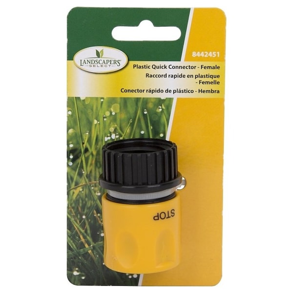 Landscapers Select Hose Connector, 3/4 in, Female, Plastic, Yellow and Black - GC520