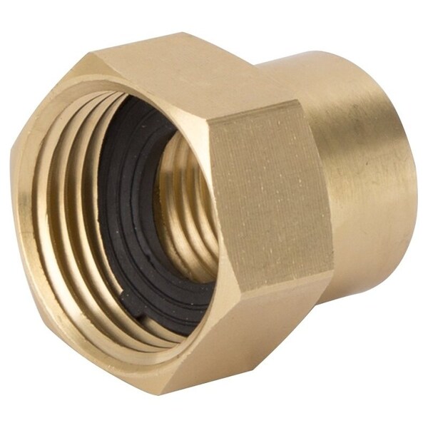 Landscapers Select Hose Connector, 1/2 x 3/4 in, FNPT x FNH, Brass, Brass - GHADTRS-5