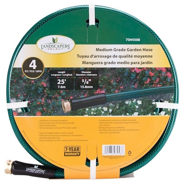 Landscapers Select Garden Hose, 25 ft L, Female x Male, PVC, Green - BL5820025HM