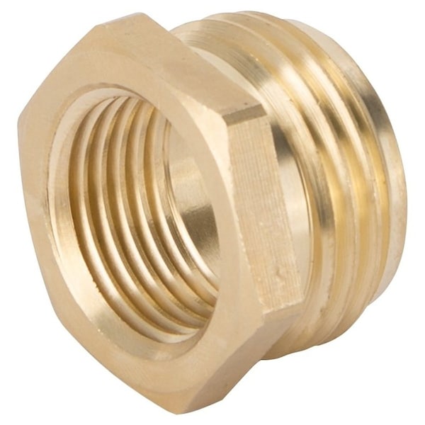 Landscapers Select Hose Connector, 3/4 x 1/2 in, MNH x FNPT, Brass, Brass - GHADTRS-4