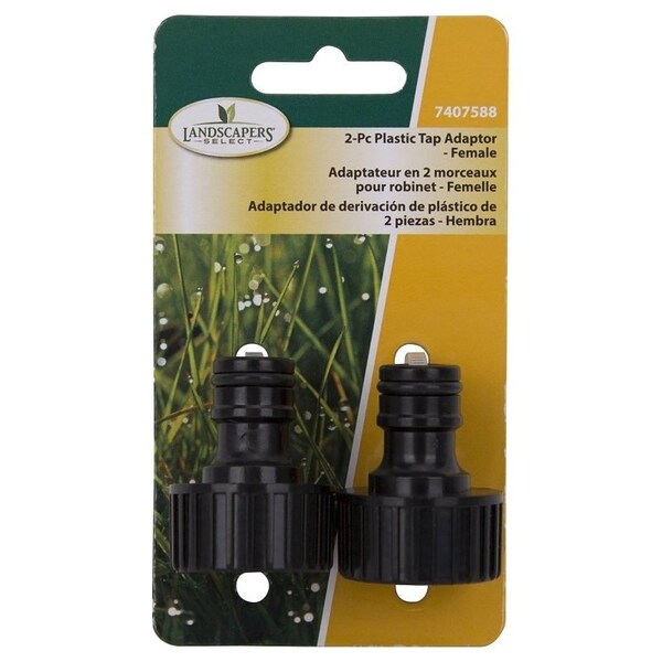 Landscapers Select Tap Adapter, Female Thread, Plastic, Black, For: Quick Connector - GC540*23L
