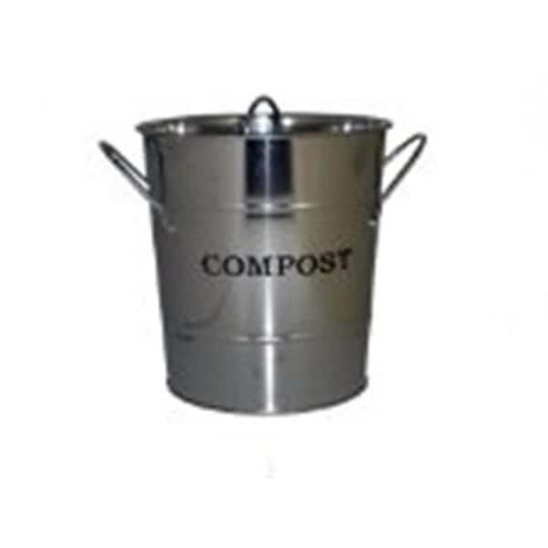 Exaco Trading Small 2 in 1 Kitchen Compost Bucket, Stainless Steel - EX122844