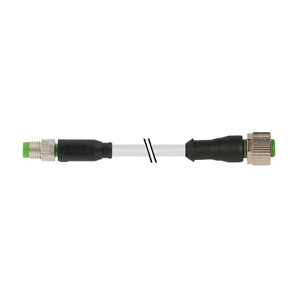 Murr Elektronik M8 MACHO 0° / M12 HEMBRA 0° 3 POLOS, PUR 3x0.25 GRIS, 2m - 7000-88241-2200200