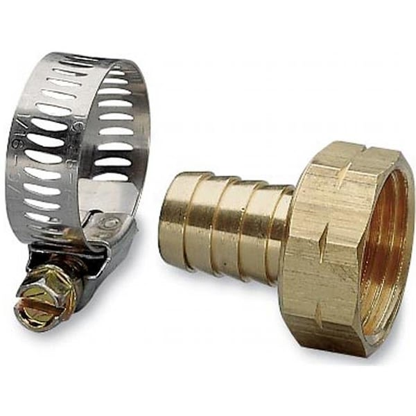 Lawnitator 63 in. Female Brass Hose Repair With Worm Gear Clamp - LA333642