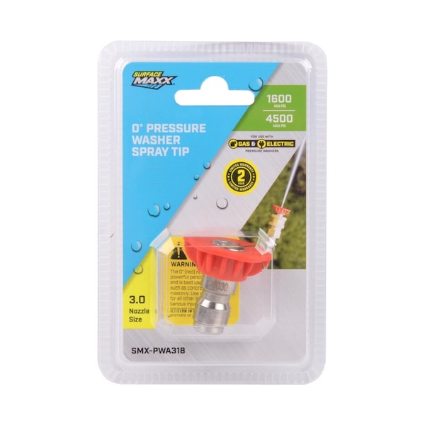 Surfacemaxx 3.0 Orifice 0-degree Spray Nozzle 4500 psi - SMX-PWA318