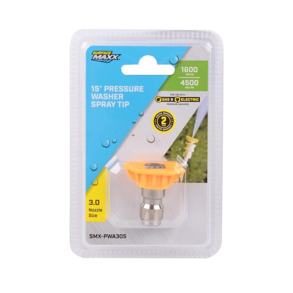 Surfacemaxx 3.0 Orifice 15-degree Spray Nozzle 4500 psi - SMX-PWA305