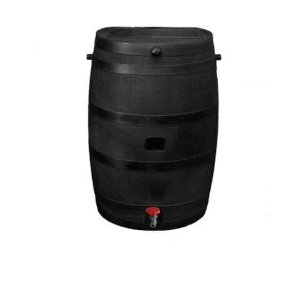 Marquee Protection 50 Gallon Eco Rain Barrel with Plastic Spigot; Black - MA488020