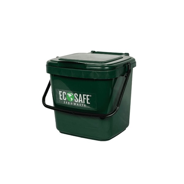 Ecosafe Kitchen Caddy Organics Bin - Green, 24Pk - KCGRN
