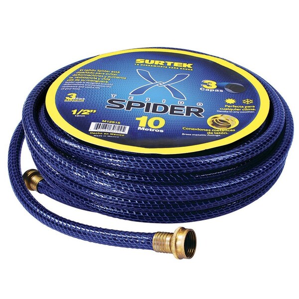 Surtek Spider Garden Hose With Metallic Connector 12 15M Reel - M12S15