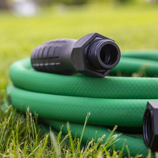Colors SwivelGrip Garden Hose, 5/8in x 5ft, 3/4in - 11 1/2 GHT Fittings, Forest Green - HFZC505GRS-E