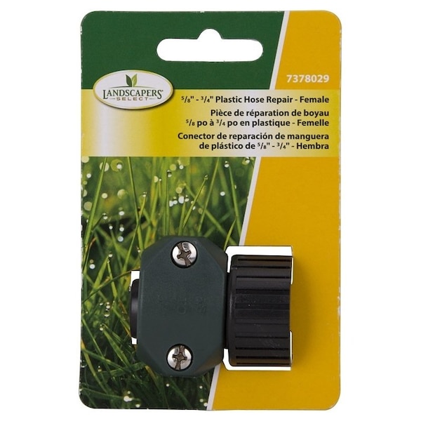 Landscapers Select Hose Coupling, 5/8 to 3/4 in, Female, Plastic, Green and Black - GC5303L