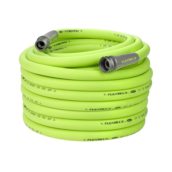 Flexzilla Garden Hose, 3/4in x 100ft, 3/4in - 11 1/2 GHT Fittings - HFZG6100YW-E