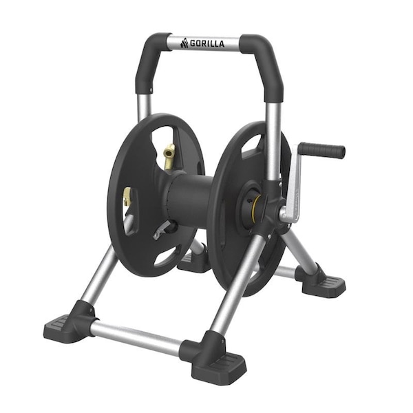 Gorilla Glue Gorilla Carts 150 ft. Black/Gray Retractable Free Standing Hose Reel Cart - GRS-150H