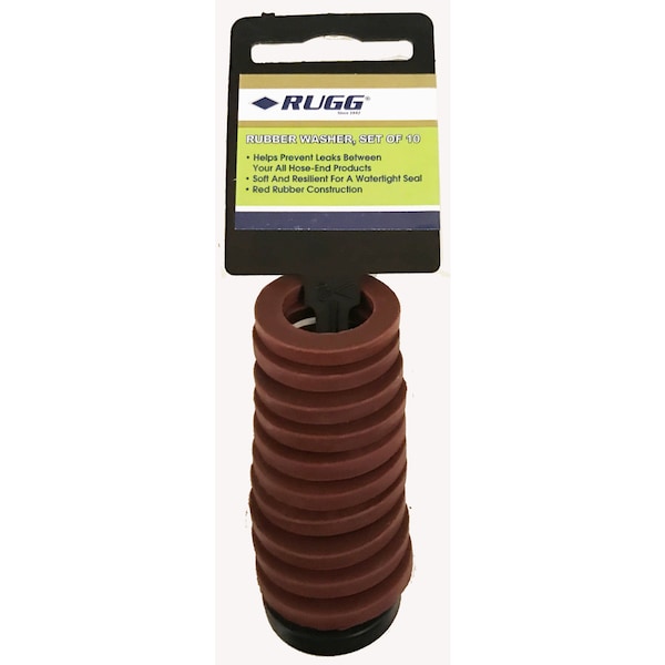 Rugg Rugg 3/4 in. Rubber Hose Washer Set, PK10 - W6HR-PDQ