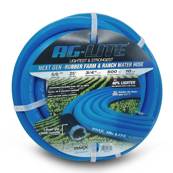 Ag-Lite AG-Lite Rubber Water Hose Assembly 5/8" x 25' - AL5825
