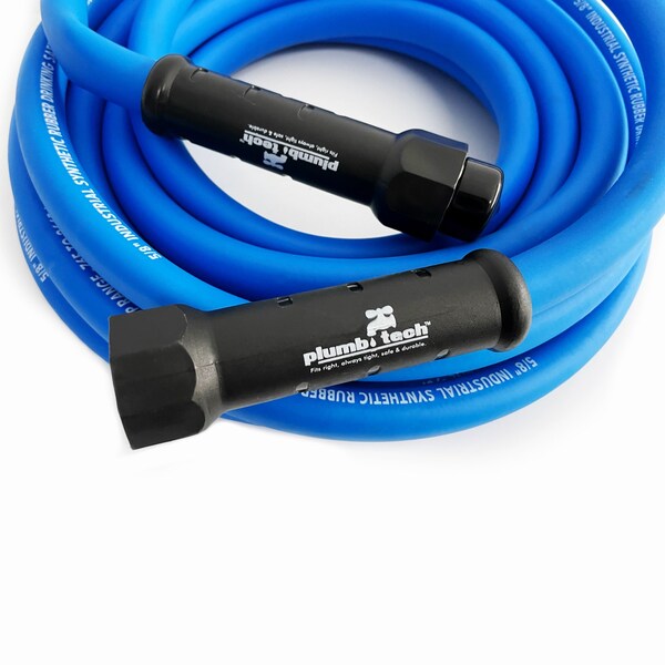 Plumb Tech 5/8-in. x 25' Industrial Grade Dual-Purpose Blue Synthetic Rubber Hose, BPA Free, 500 PSI - BHS25