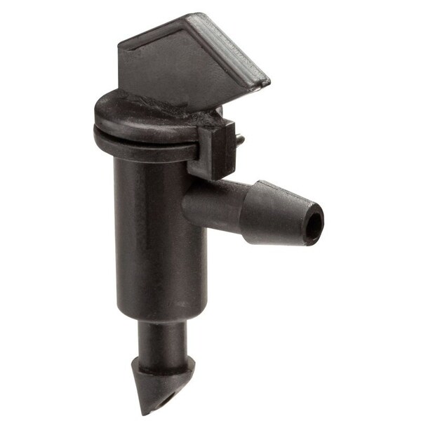 Rain Bird Dripper Emitter, Flag Style, 14, 12 in Connection, Barb, Drip, 1 gph, Plastic, Black - FE10-25SX