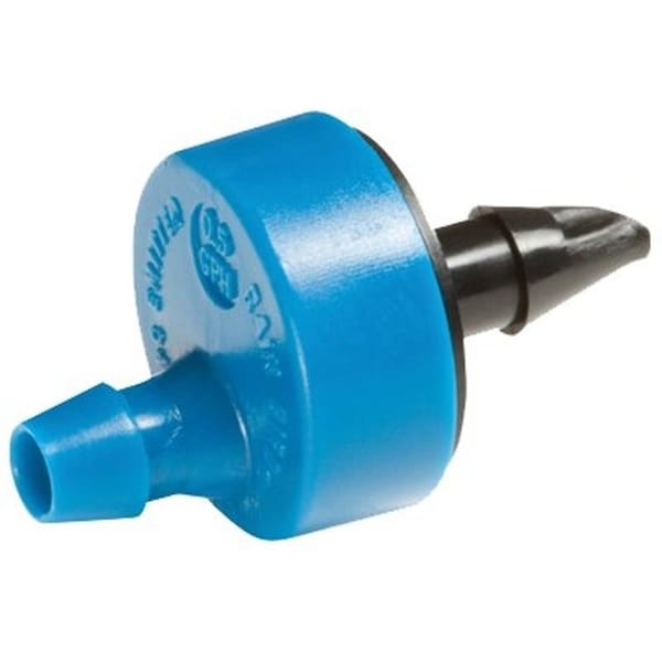 Rainbird Rain Bird Spot Watering Emitter, Self-Piercing, 1/4 x 1/2 in Connection, Barb, Full-Circle, 0.5 gph, Blue - SW05-10PS