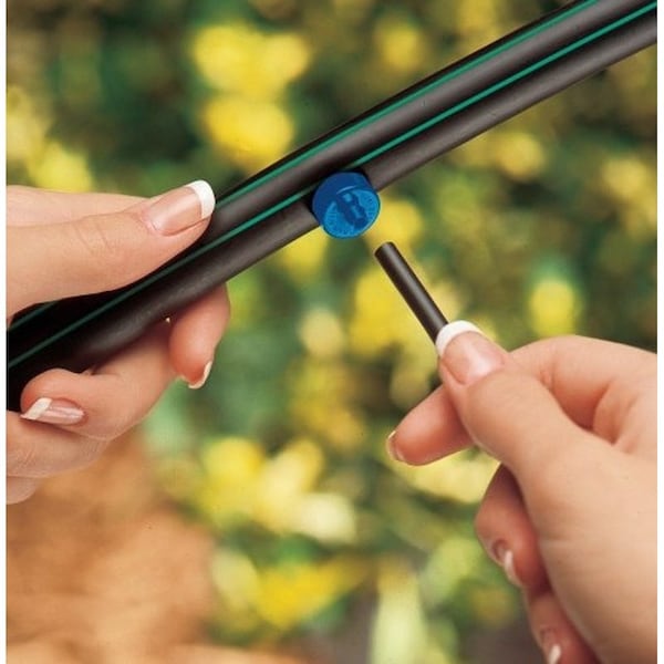 Rainbird Rain Bird Spot Watering Emitter, Self-Piercing, 1/4 x 1/2 in Connection, Barb, Full-Circle, 0.5 gph, Blue - SW05-10PS