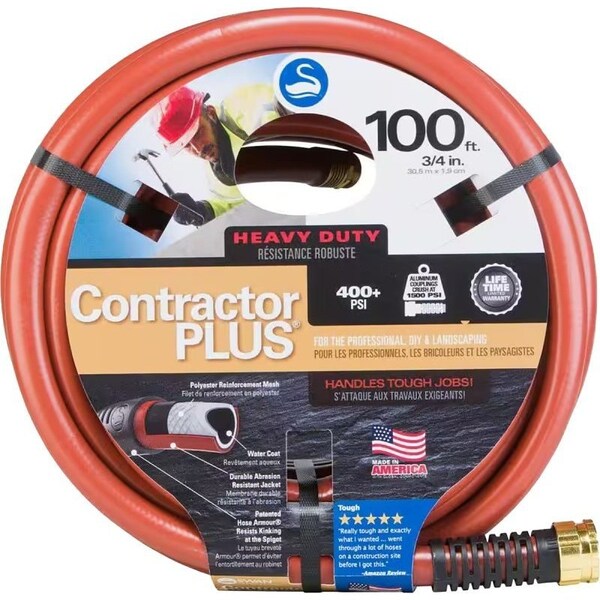 Swan SNCG34100 Garden Hose, 100 ft L, RubberVinyl, Red - CSNCG34100