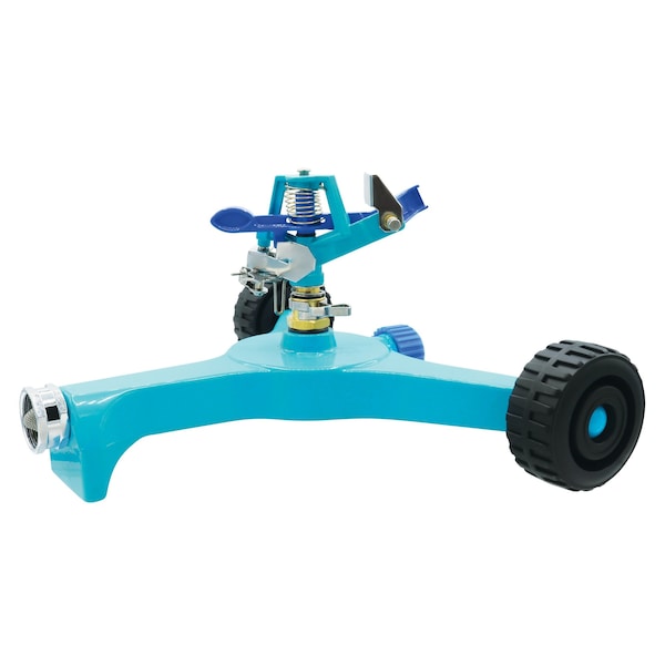 Aqua Joe Indestructible Series Metal Impulse Sprinkler w/ Wheeled 10-In Base - AJ-IS10WB