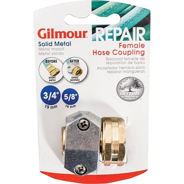 Gilmour 801014-1001 Hose Mender Coupler, Female, Zinc - 801014-1004