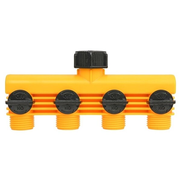 Landscapers Select Tap Manifold Connector, 4 Way, BlackYellow - YM20820